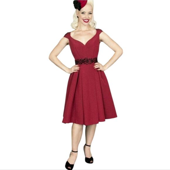 Trashy Diva Candice Gwinn Eva Marie Dress Red Ribbed Rayon Size 8